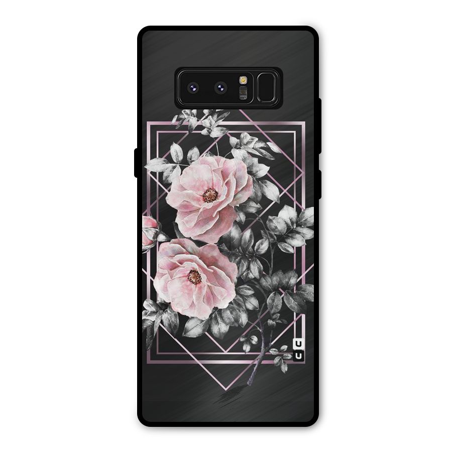 Beguilling Pink Floral Metal Back Case for Galaxy Note 8