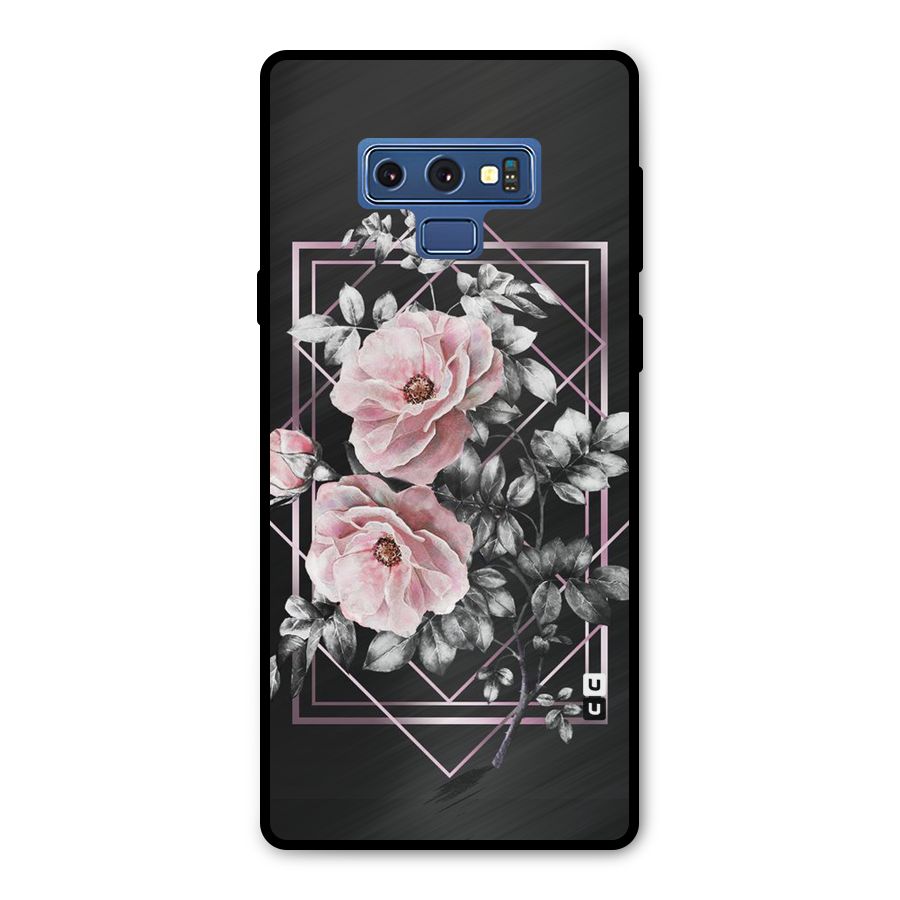 Beguilling Pink Floral Metal Back Case for Galaxy Note 9