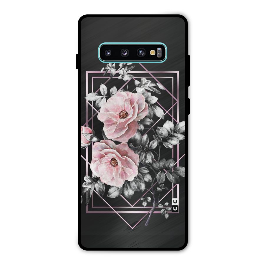 Beguilling Pink Floral Metal Back Case for Galaxy S10 Plus