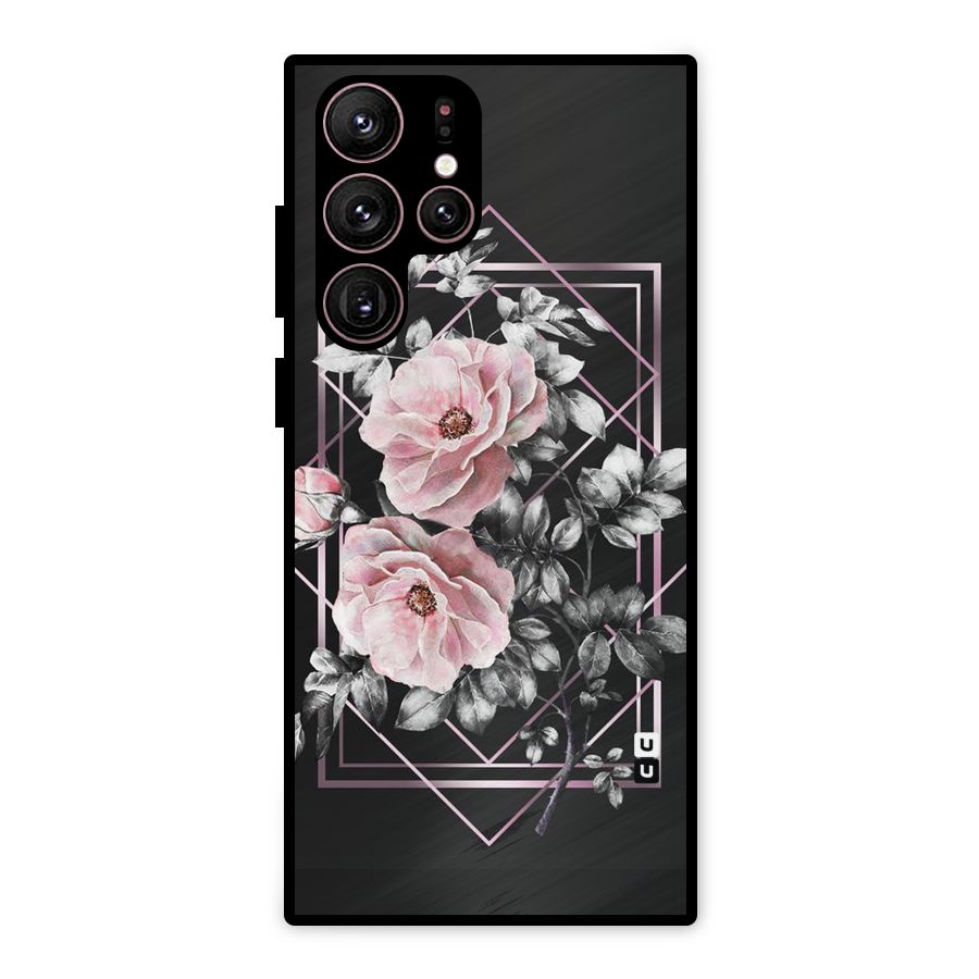 Beguilling Pink Floral Metal Back Case for Galaxy S22 Ultra 5G