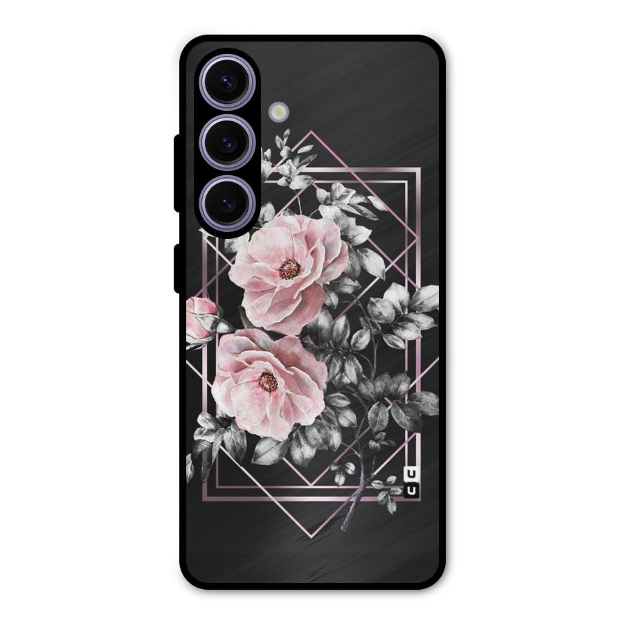 Beguilling Pink Floral Metal Back Case for Galaxy S24