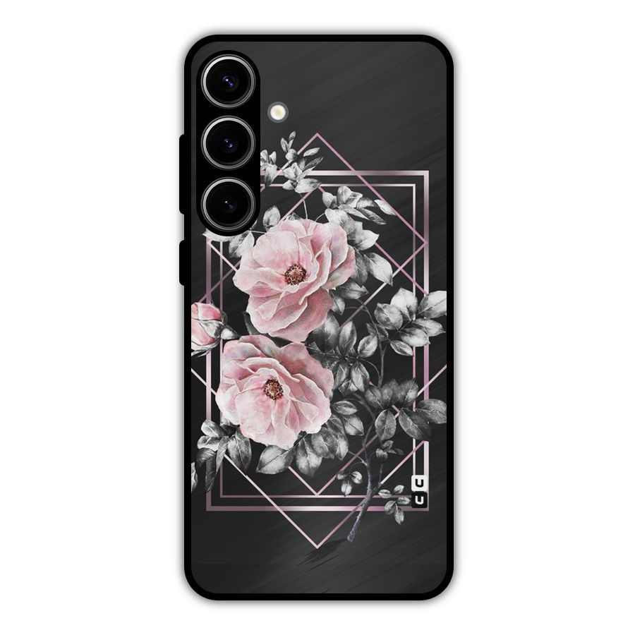Beguilling Pink Floral Metal Back Case for Galaxy S24 Plus