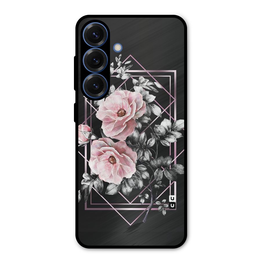 Beguilling Pink Floral Metal Back Case for Galaxy S25
