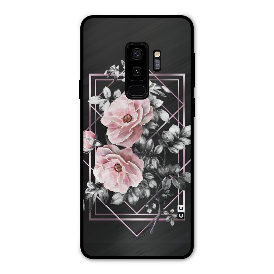 Beguilling Pink Floral Metal Back Case for Galaxy S9 Plus