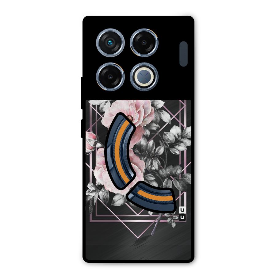 Beguilling Pink Floral Metal Back Case for Infinix GT 20 Pro