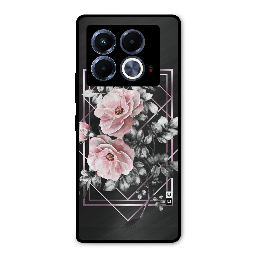 Beguilling Pink Floral Metal Back Case for Infinix Note 40 5G