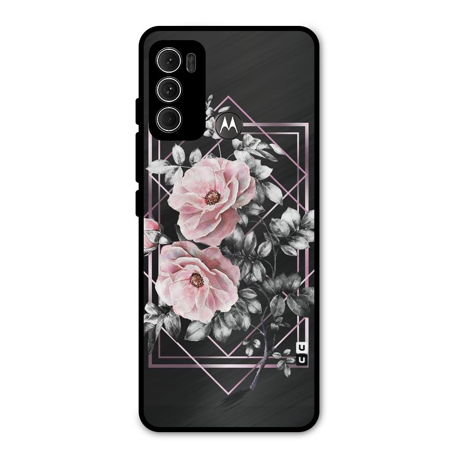 Beguilling Pink Floral Metal Back Case for Moto G60