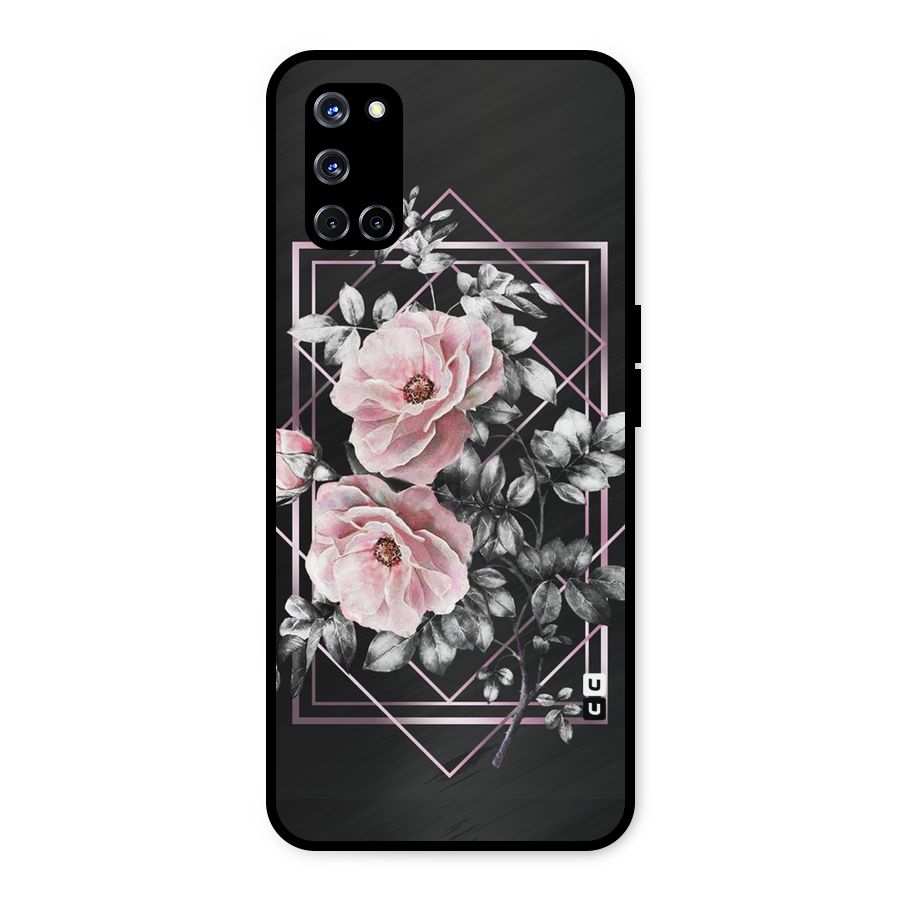 Beguilling Pink Floral Metal Back Case for Oppo A52