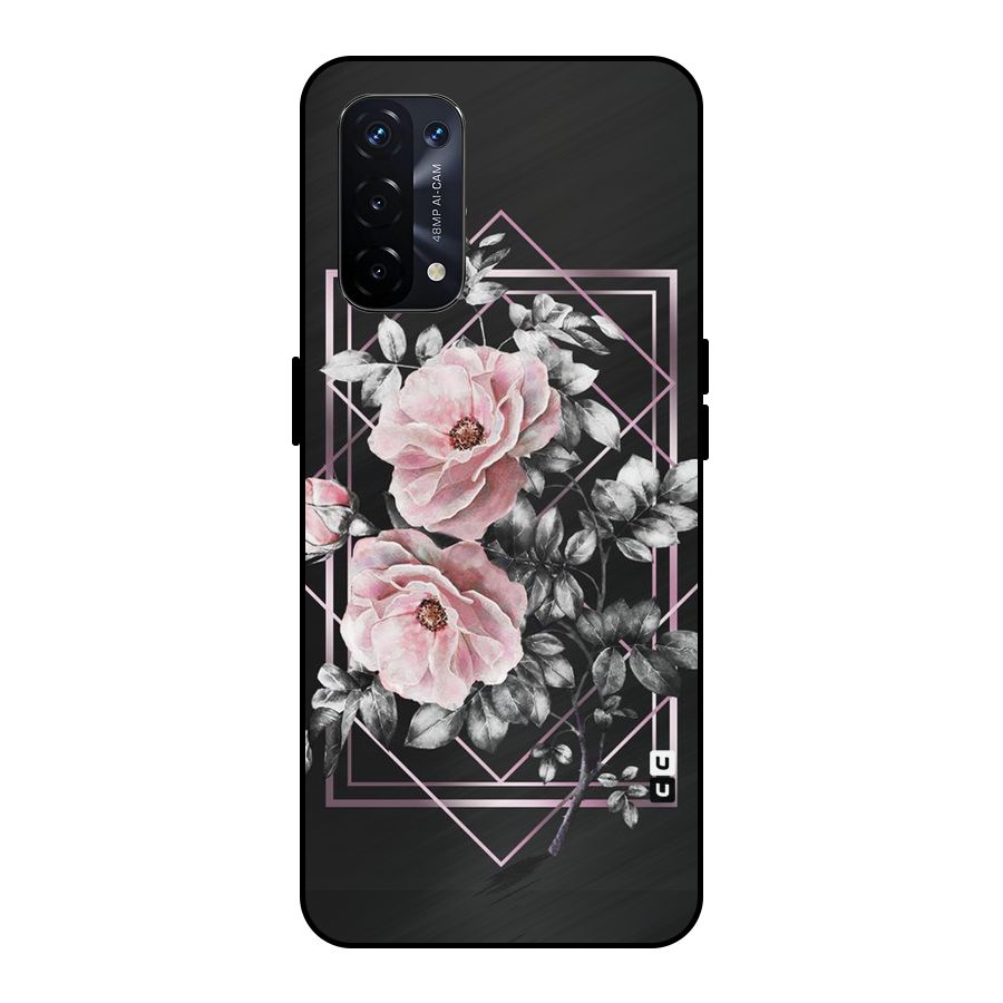 Beguilling Pink Floral Metal Back Case for Oppo A74 5G