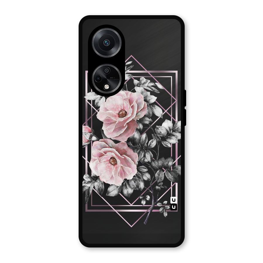 Beguilling Pink Floral Metal Back Case for Oppo F23