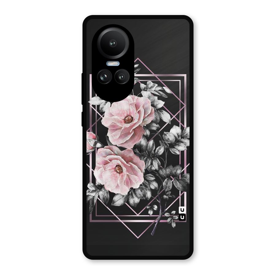 Beguilling Pink Floral Metal Back Case for Oppo Reno10