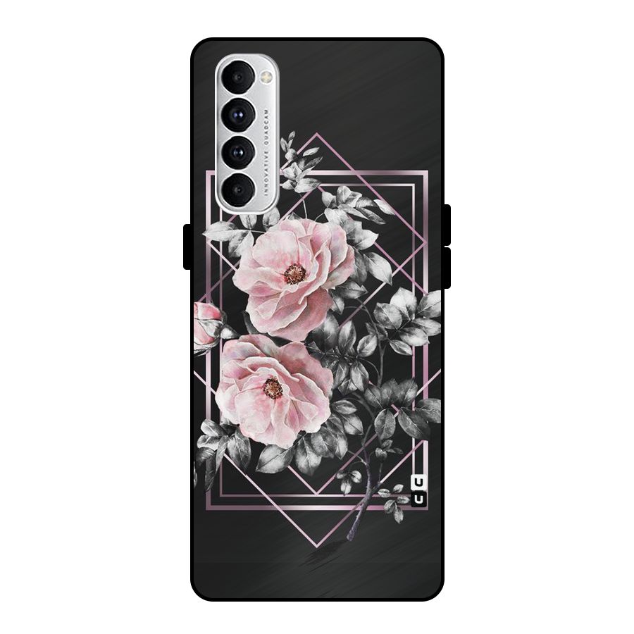 Beguilling Pink Floral Metal Back Case for Oppo Reno4 Pro