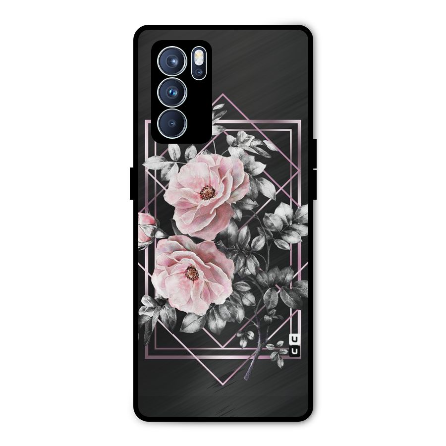 Beguilling Pink Floral Metal Back Case for Oppo Reno6 Pro 5G