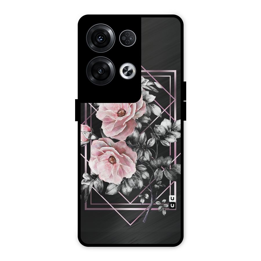 Beguilling Pink Floral Metal Back Case for Oppo Reno8 Pro 5G