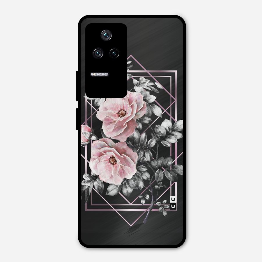 Beguilling Pink Floral Metal Back Case for Poco F4 5G