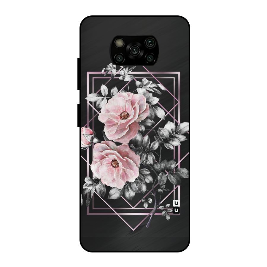 Beguilling Pink Floral Metal Back Case for Poco X3