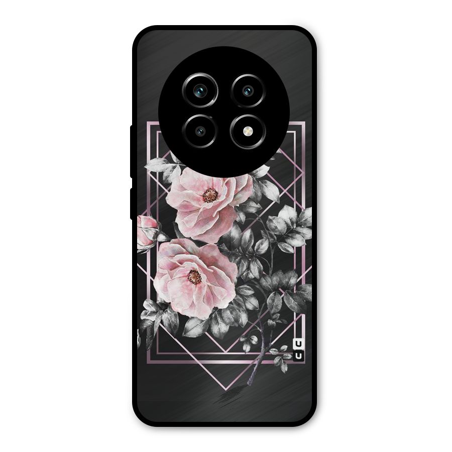 Beguilling Pink Floral Metal Back Case for Realme 13 Pro