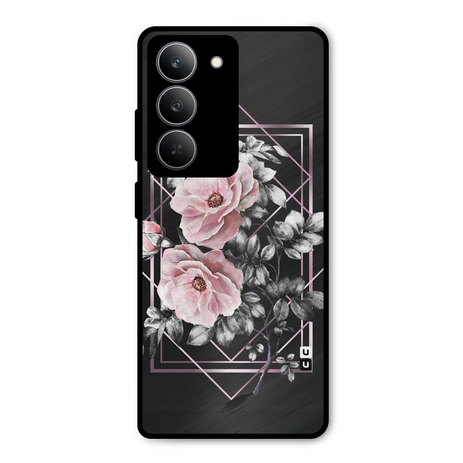 Beguilling Pink Floral Metal Back Case for Realme 14x