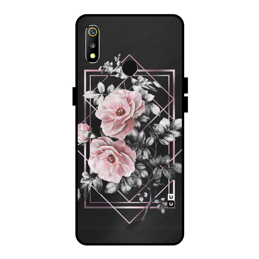 Beguilling Pink Floral Metal Back Case for Realme 3
