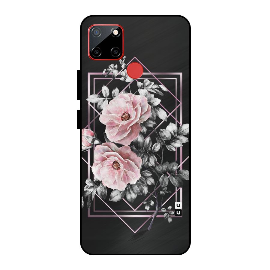 Beguilling Pink Floral Metal Back Case for Realme C12