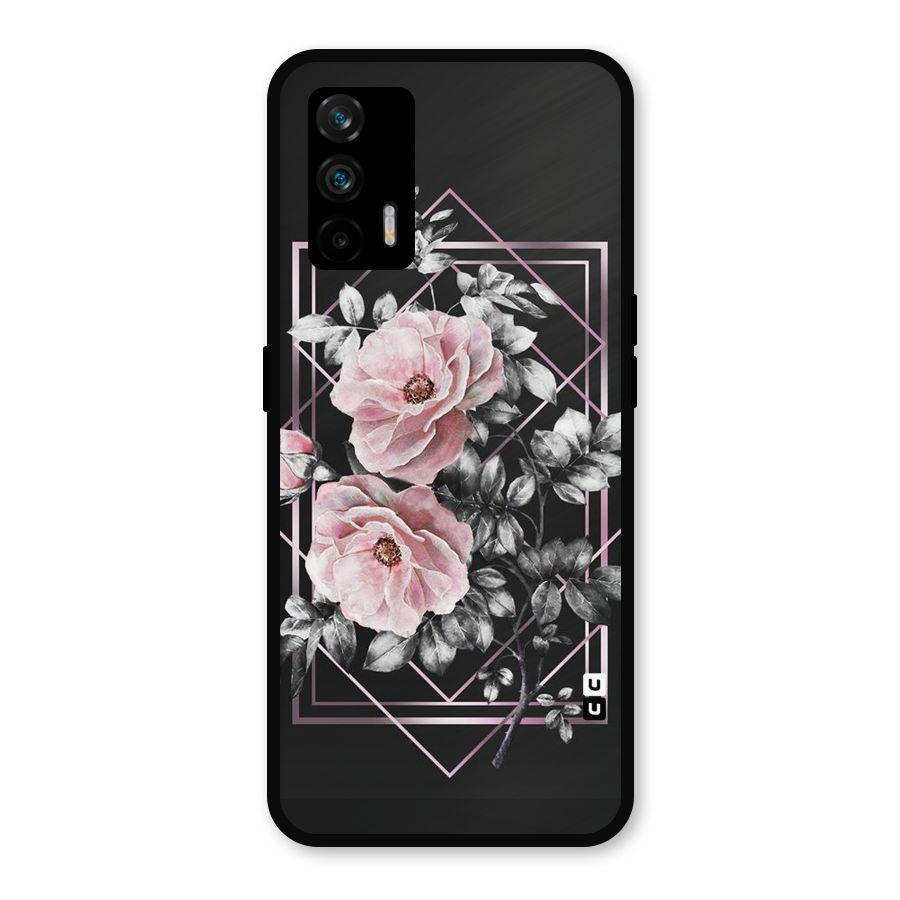 Beguilling Pink Floral Metal Back Case for Realme GT 5G