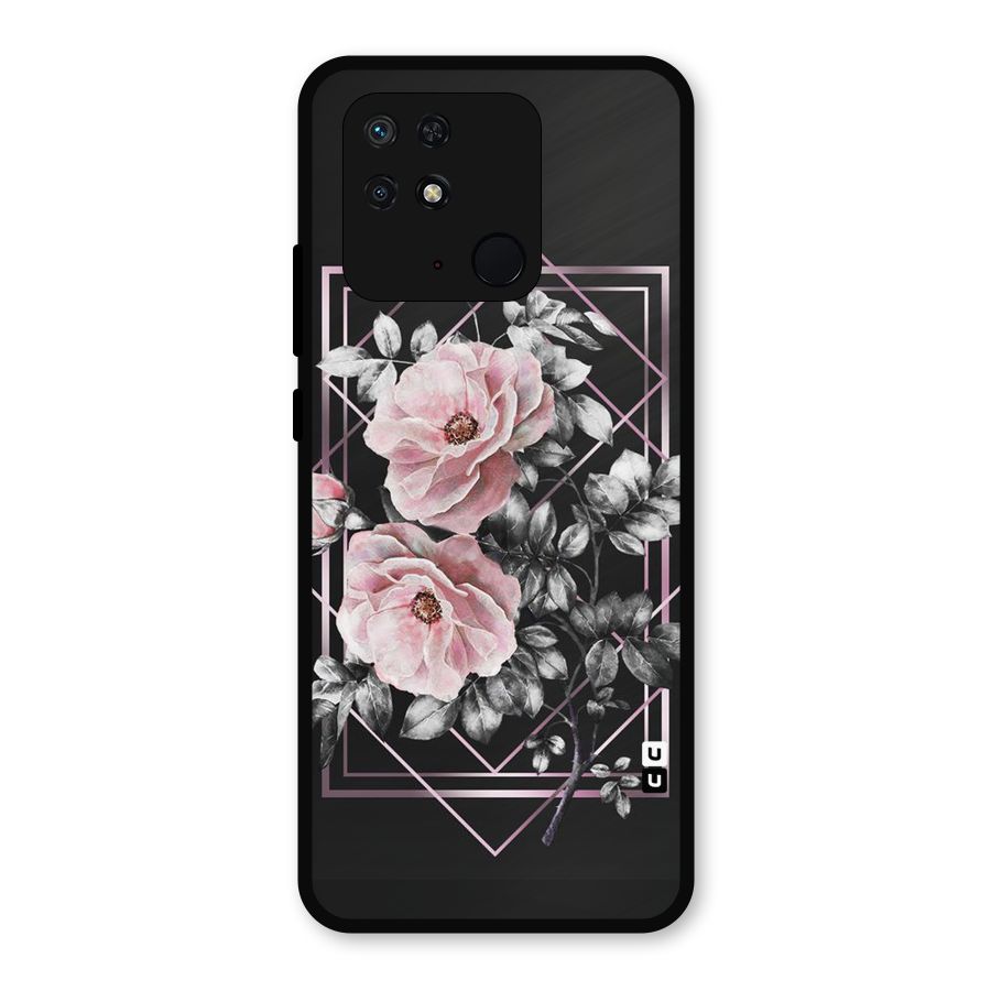 Beguilling Pink Floral Metal Back Case for Redmi 10 Power