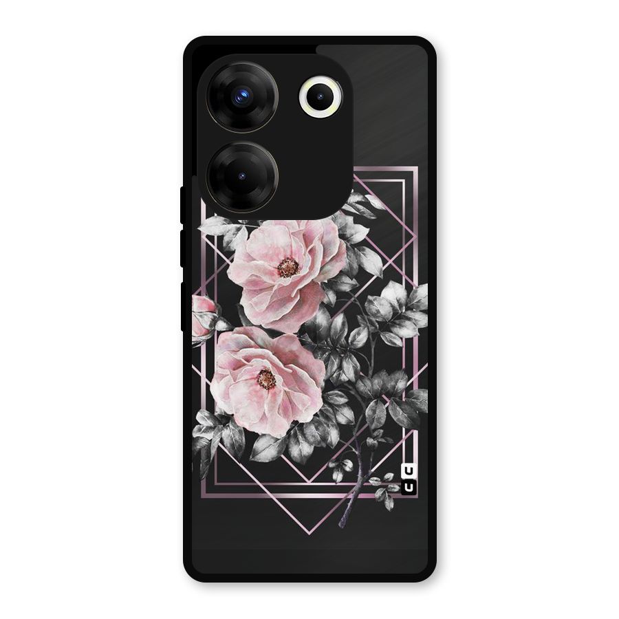 Beguilling Pink Floral Metal Back Case for Tecno Camon 20 Pro