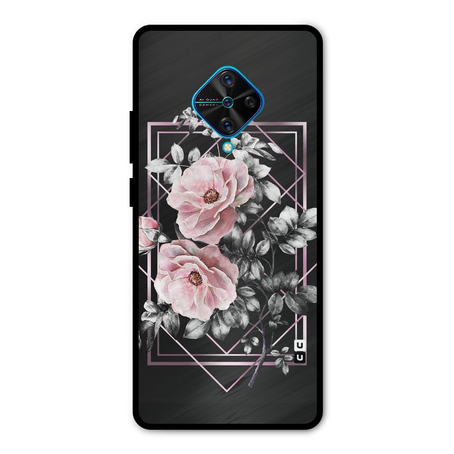 Beguilling Pink Floral Metal Back Case for Vivo S1 Pro