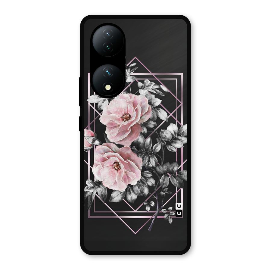 Beguilling Pink Floral Metal Back Case for Vivo T2