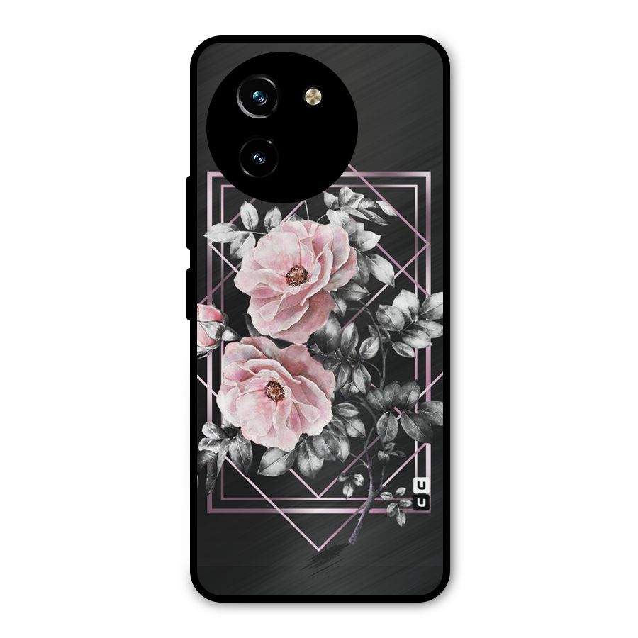 Beguilling Pink Floral Metal Back Case for Vivo T3x