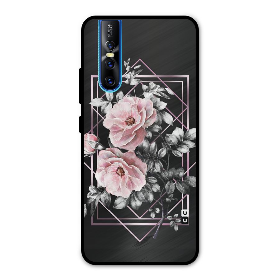 Beguilling Pink Floral Metal Back Case for Vivo V15 Pro