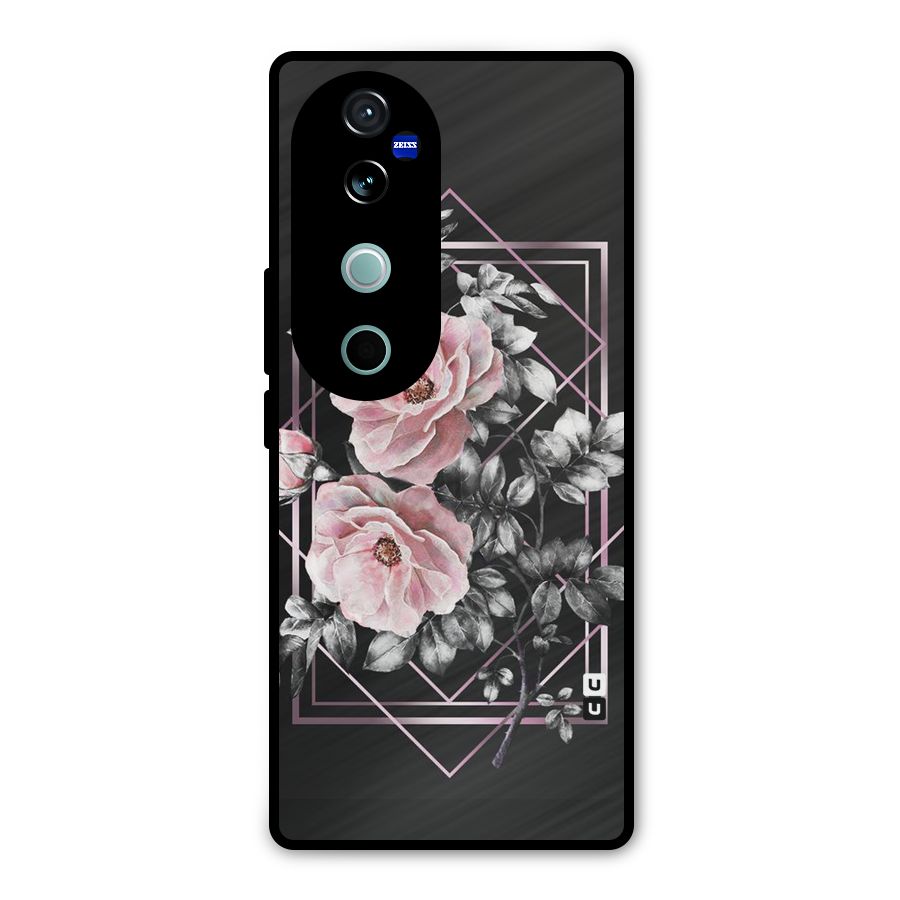 Beguilling Pink Floral Metal Back Case for Vivo V40 Pro