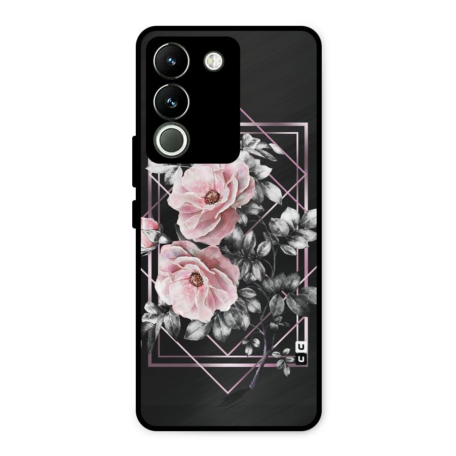 Beguilling Pink Floral Metal Back Case for Vivo Y200