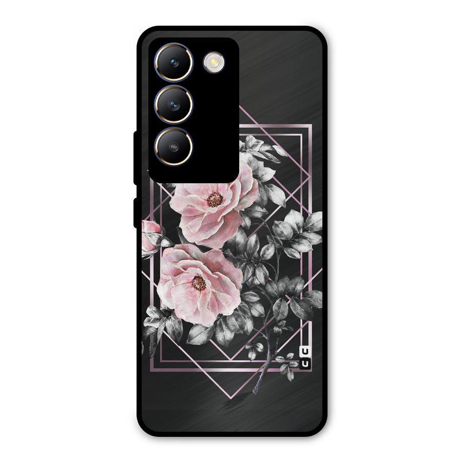 Beguilling Pink Floral Metal Back Case for Vivo Y200e