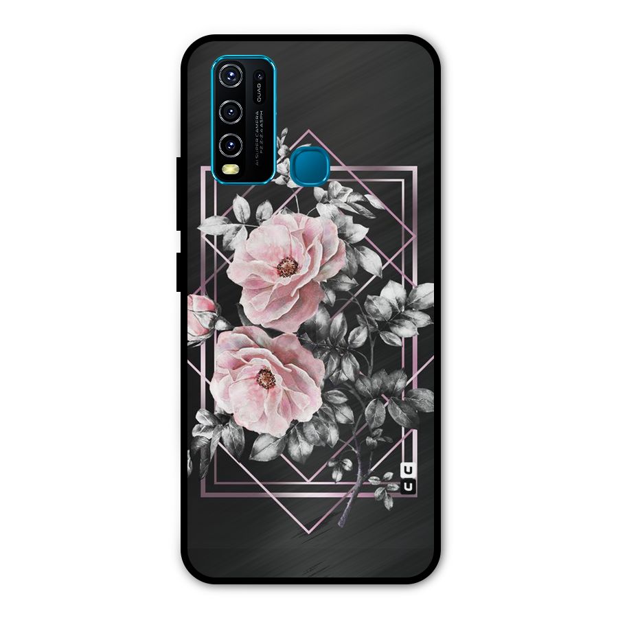 Beguilling Pink Floral Metal Back Case for Vivo Y30