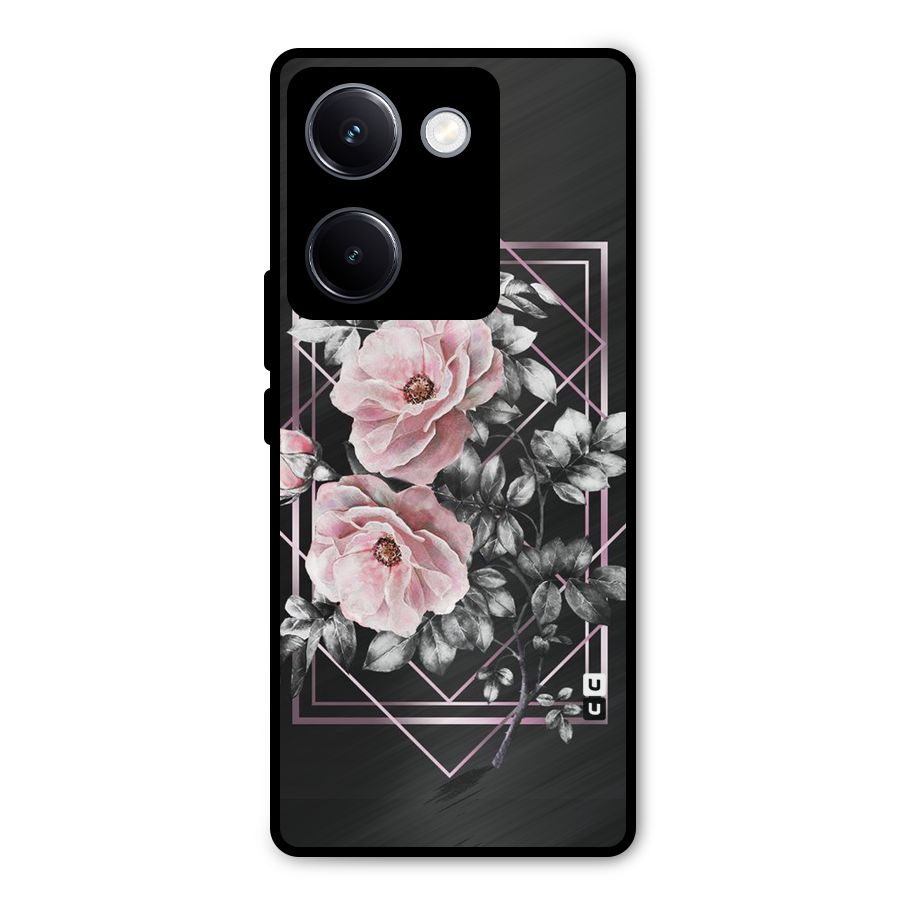 Beguilling Pink Floral Metal Back Case for Vivo Y300 Plus