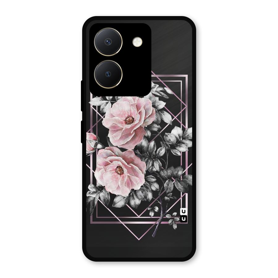 Beguilling Pink Floral Metal Back Case for Vivo Y36
