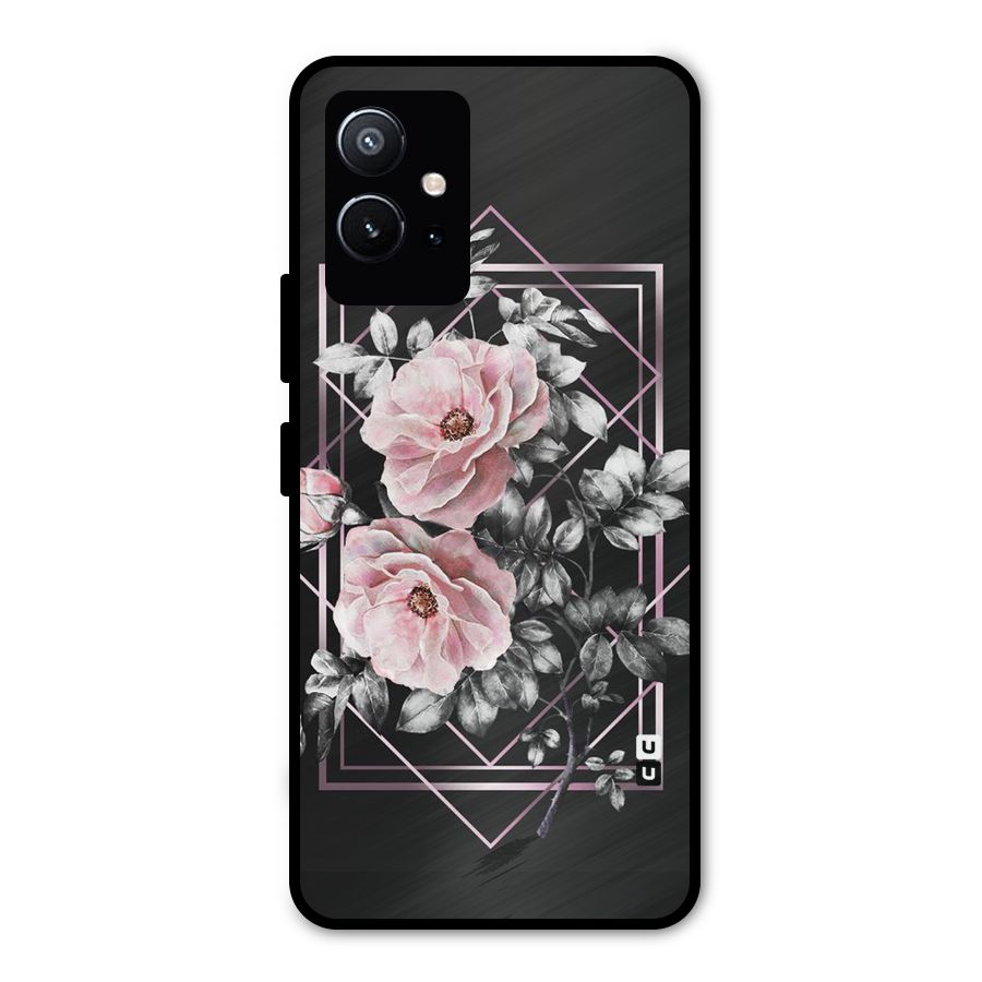Beguilling Pink Floral Metal Back Case for Vivo Y75 5G