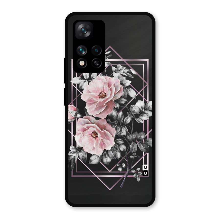 Beguilling Pink Floral Metal Back Case for Xiaomi 11i Hypercharge 5G