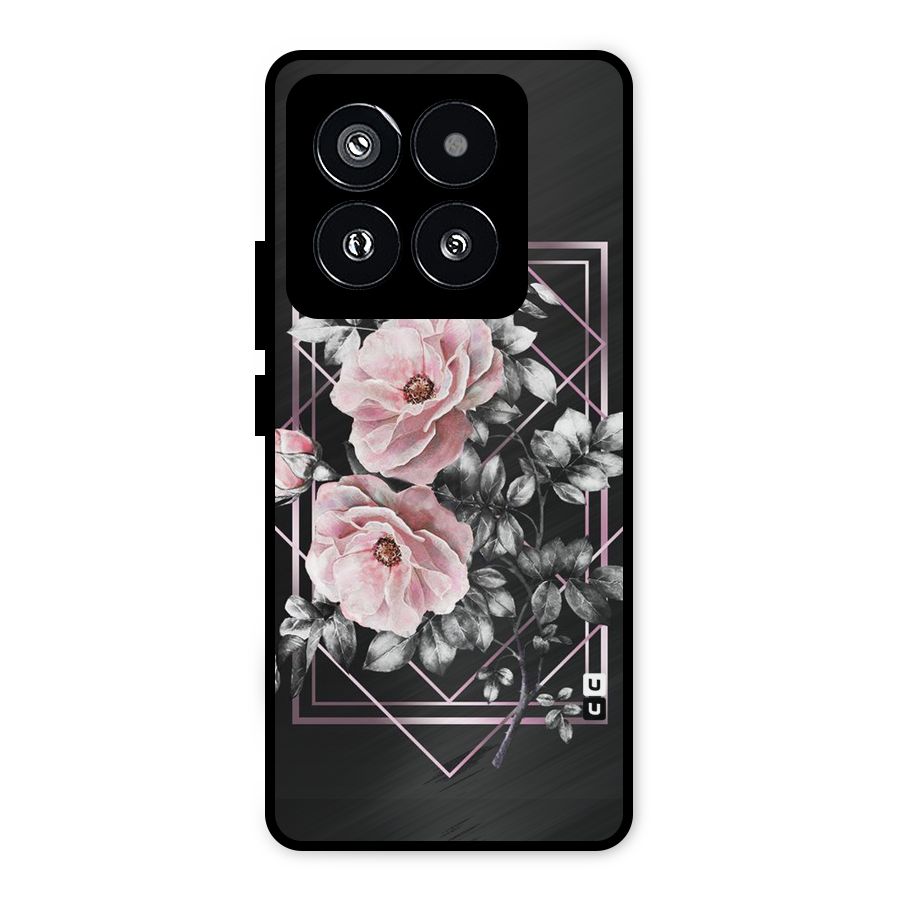 Beguilling Pink Floral Metal Back Case for Xiaomi 14 Pro