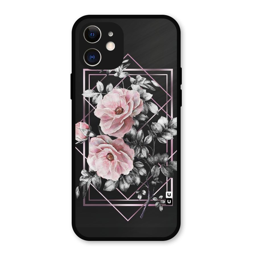 Beguilling Pink Floral Metal Back Case for iPhone 12