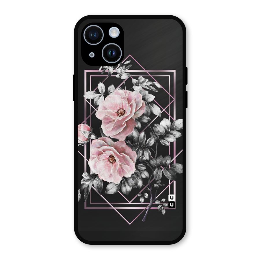 Beguilling Pink Floral Metal Back Case for iPhone 14