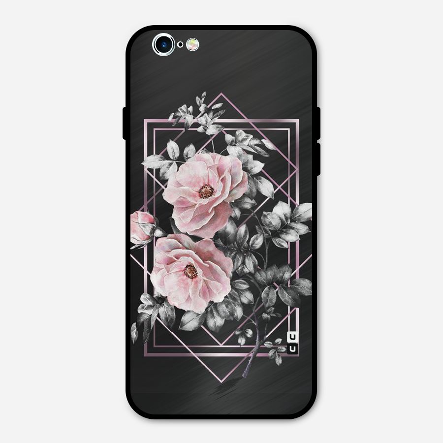 Beguilling Pink Floral Metal Back Case for iPhone 6 6s