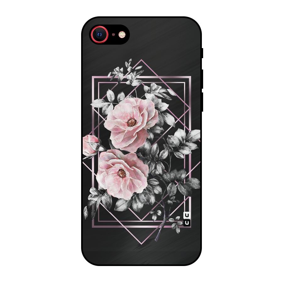Beguilling Pink Floral Metal Back Case for iPhone 7