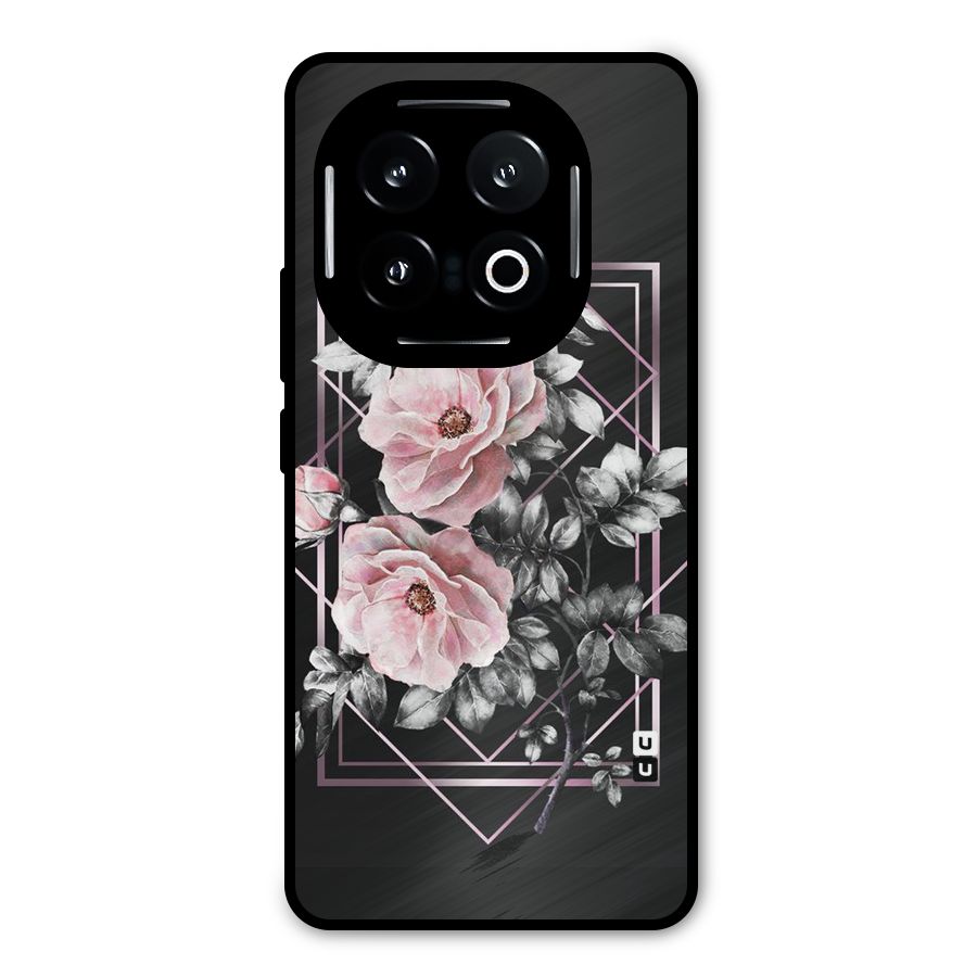 Beguilling Pink Floral Metal Back Case for iQOO 13