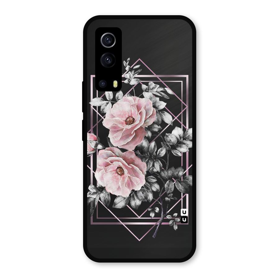 Beguilling Pink Floral Metal Back Case for iQOO Z3