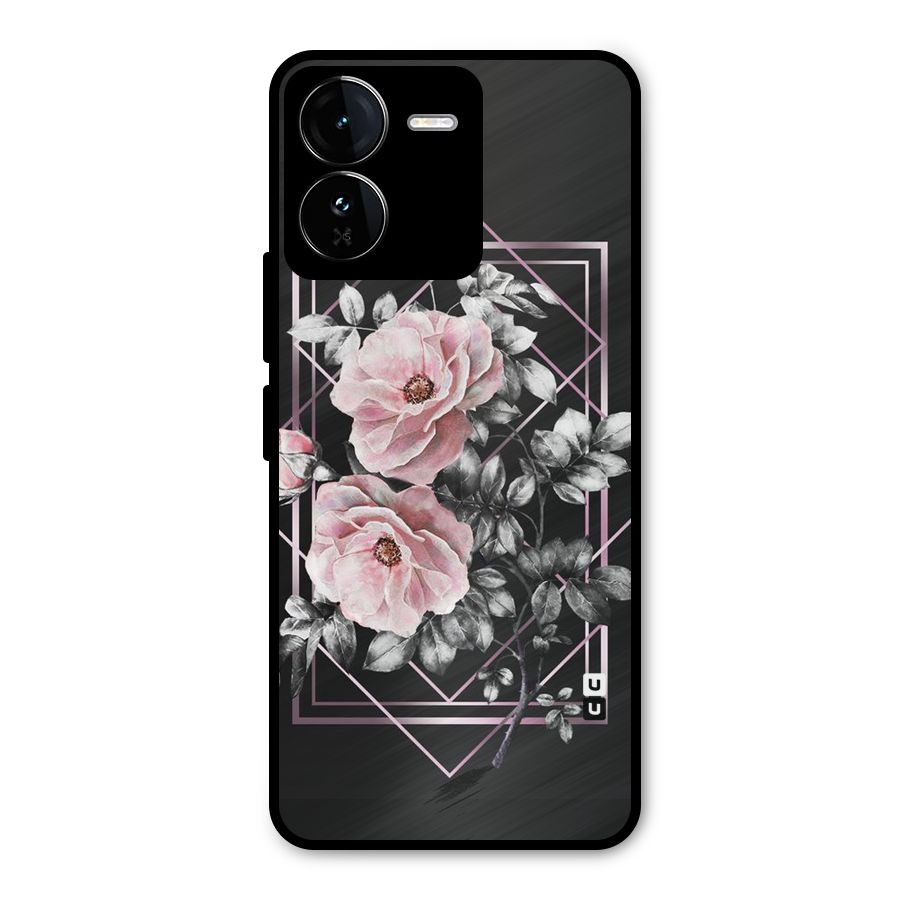 Beguilling Pink Floral Metal Back Case for iQOO Z9