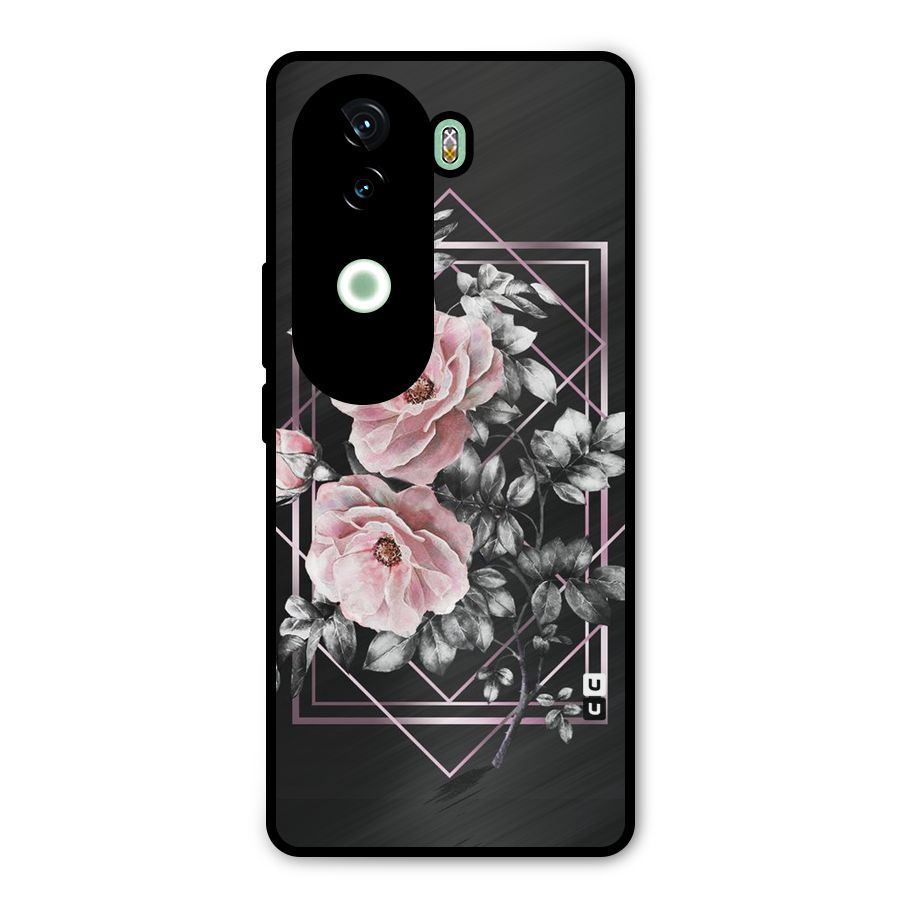 Beguilling Pink Floral Metal Back Case for iQOO Z9s