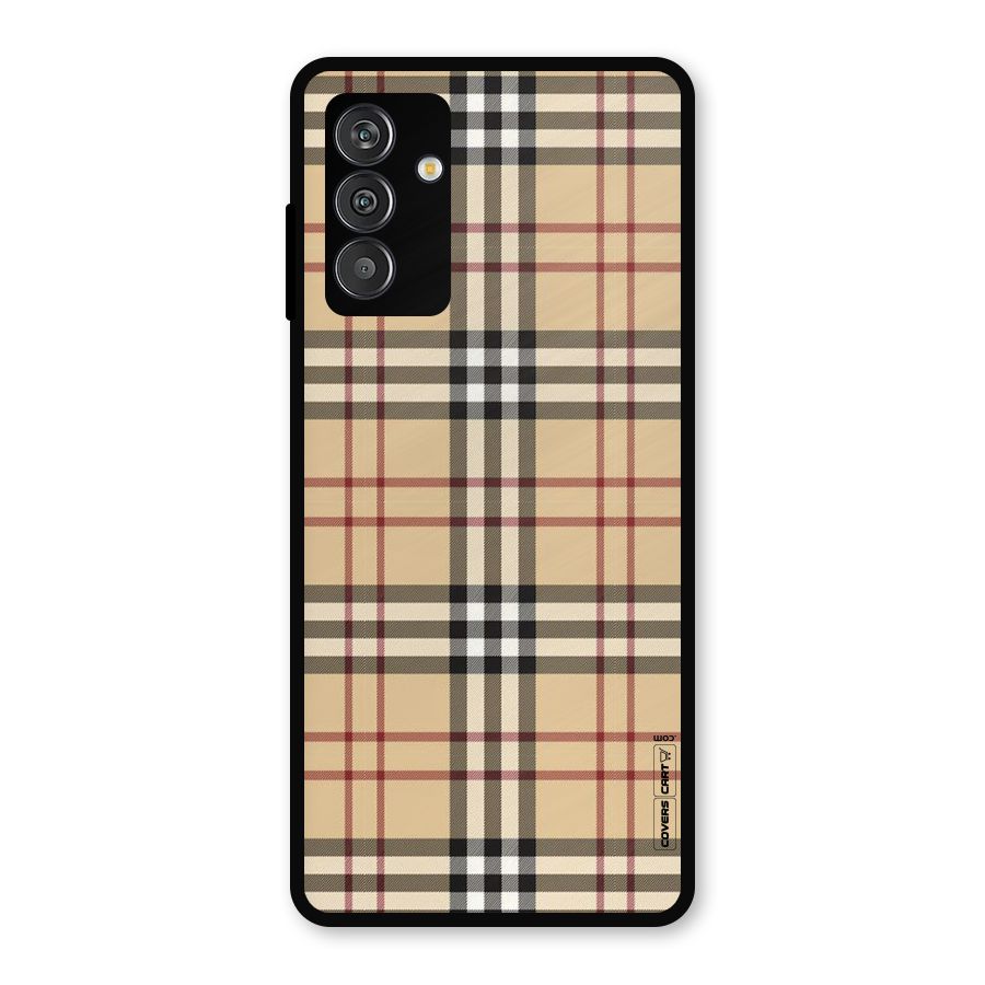 Beige Check Metal Back Case for Galaxy F13
