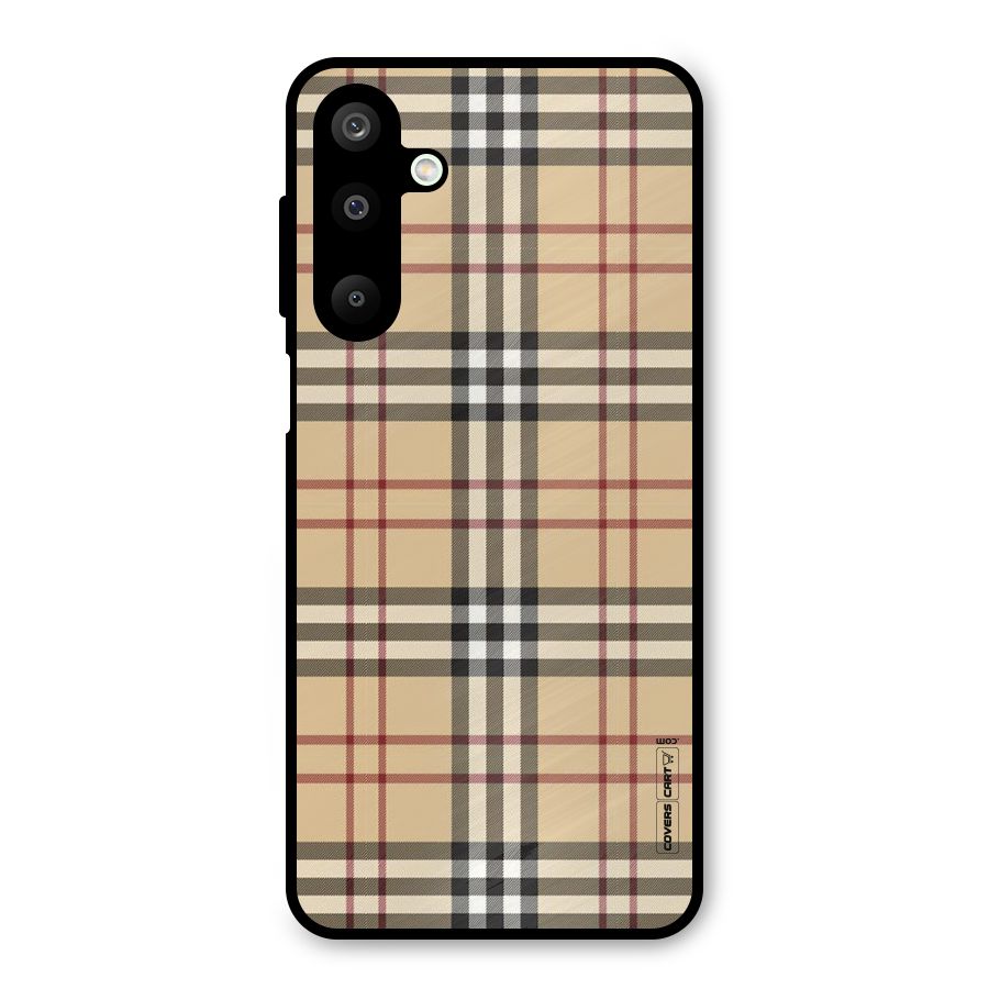 Beige Check Metal Back Case for Galaxy M16